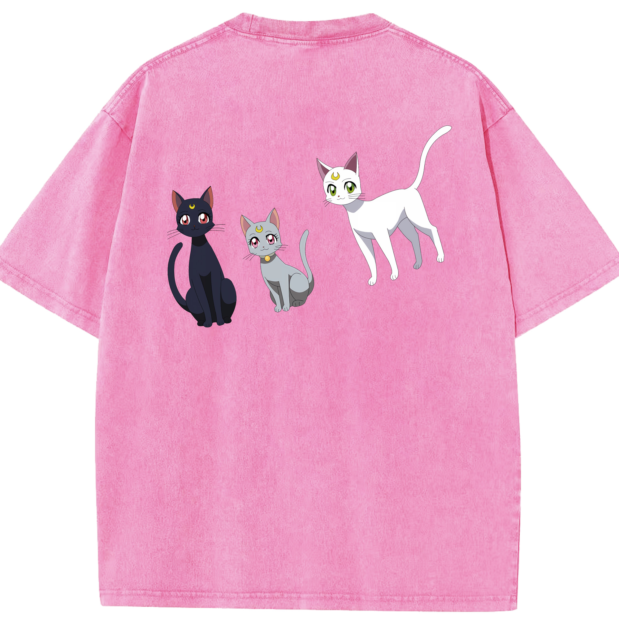 （画像用） 美少女戦士セーラームーン Sailor Moon 綿100% ヴィンテージ風 半袖Tシャツ（背面プリント）